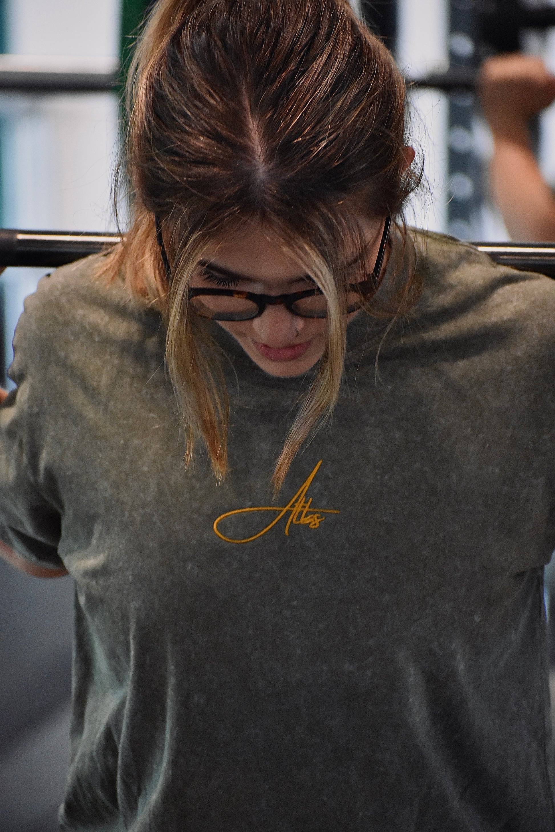 Green/Lilac/Brown Oversized T Shirt with Embroidered Script
