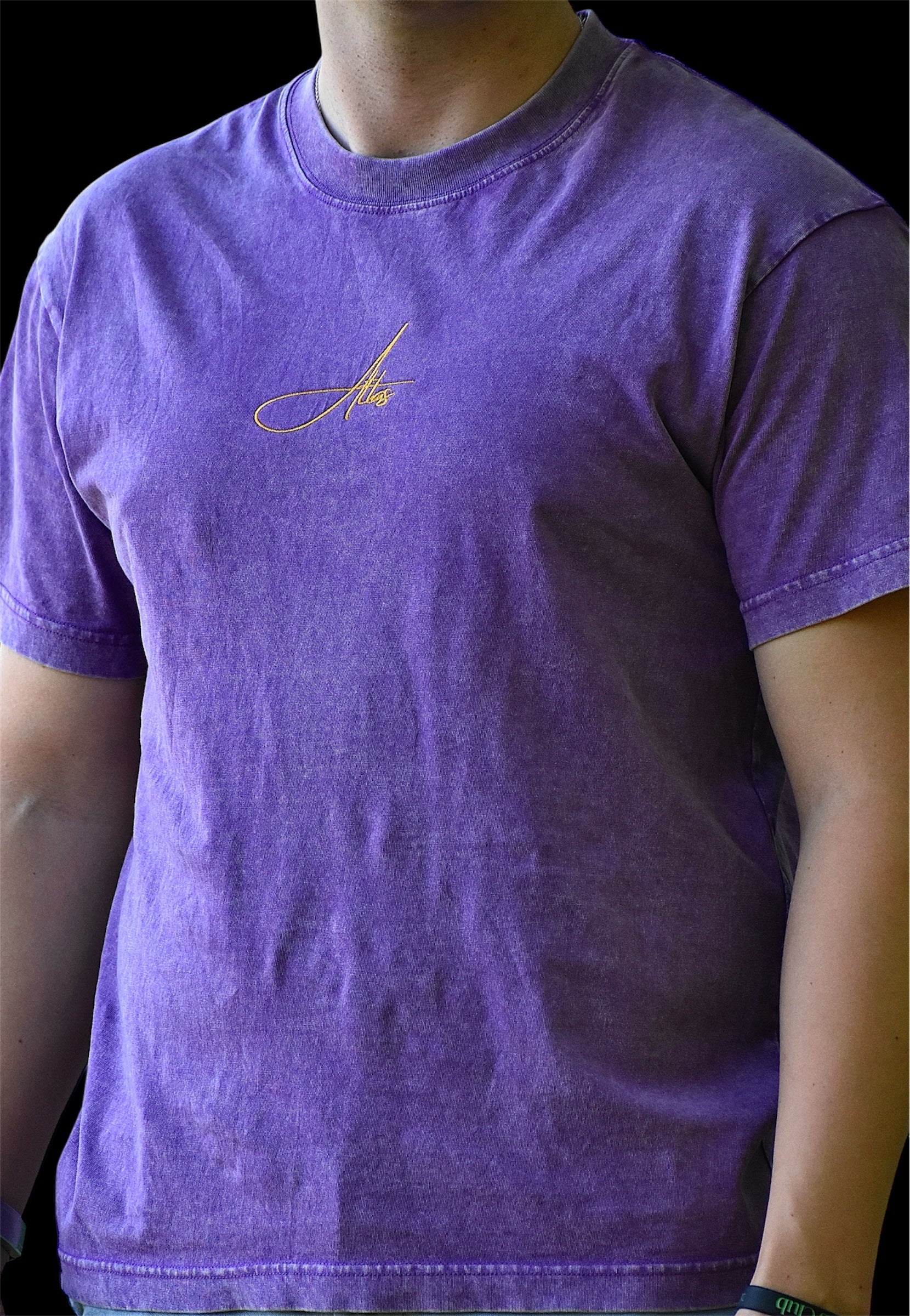 Green/Lilac/Brown Oversized T Shirt with Embroidered Script