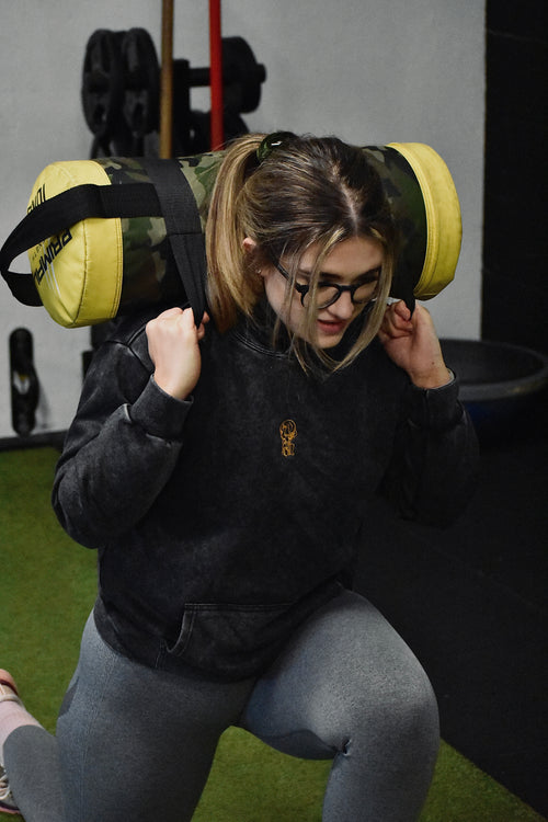Black/Lilac/Green Oversized Hoodie with Embroidered Logo