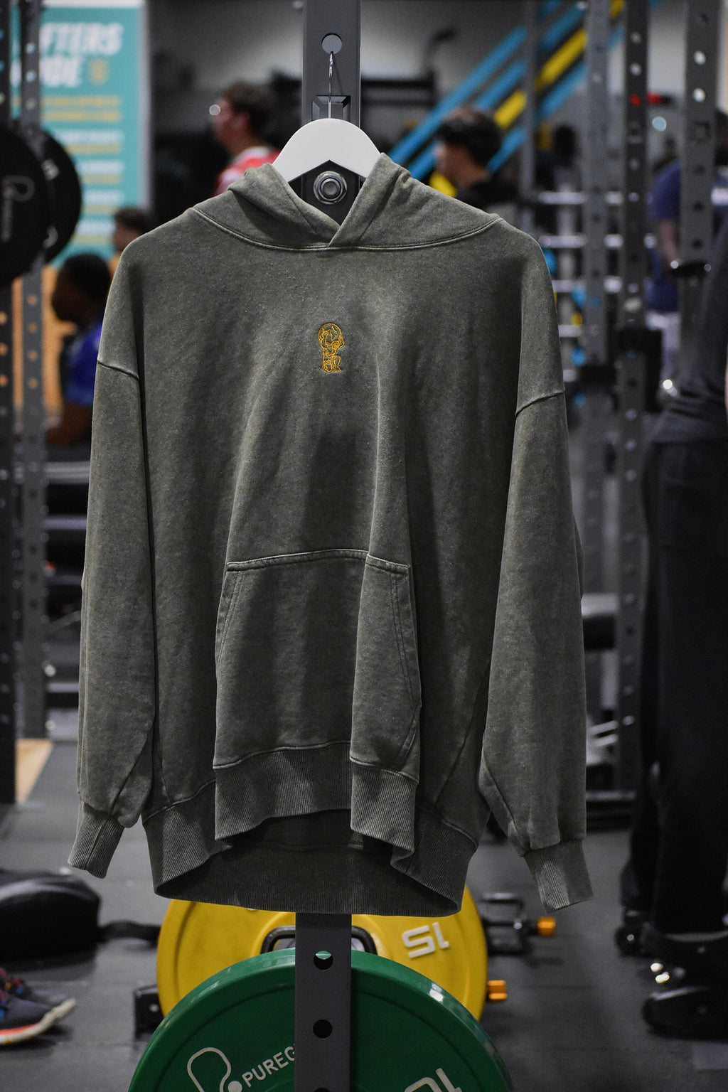 Black/Lilac/Green Oversized Hoodie with Embroidered Logo