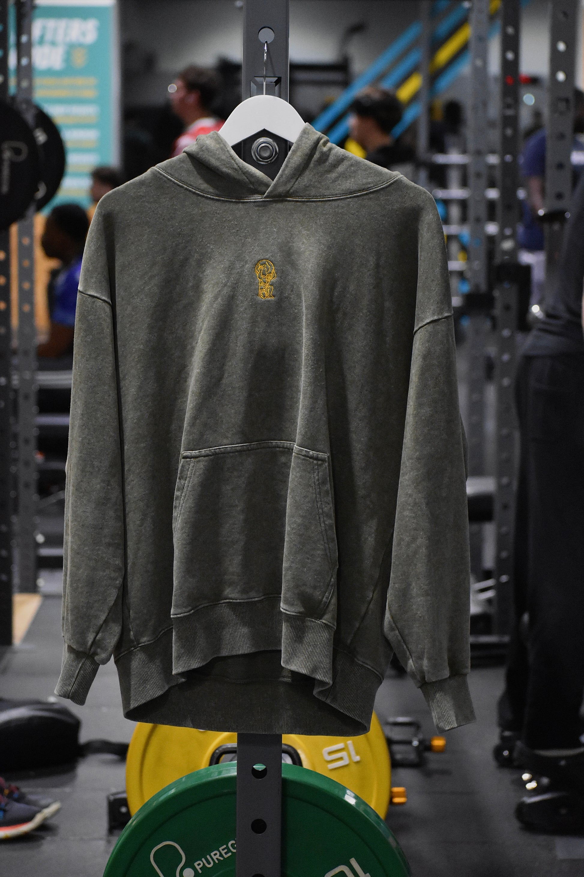 Black/Lilac/Green Oversized Hoodie with Embroidered Logo