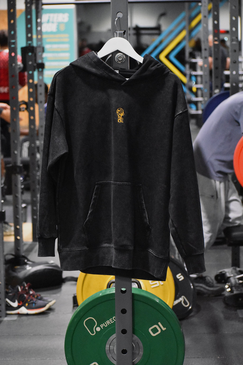 Black/Lilac/Green Oversized Hoodie with Embroidered Logo