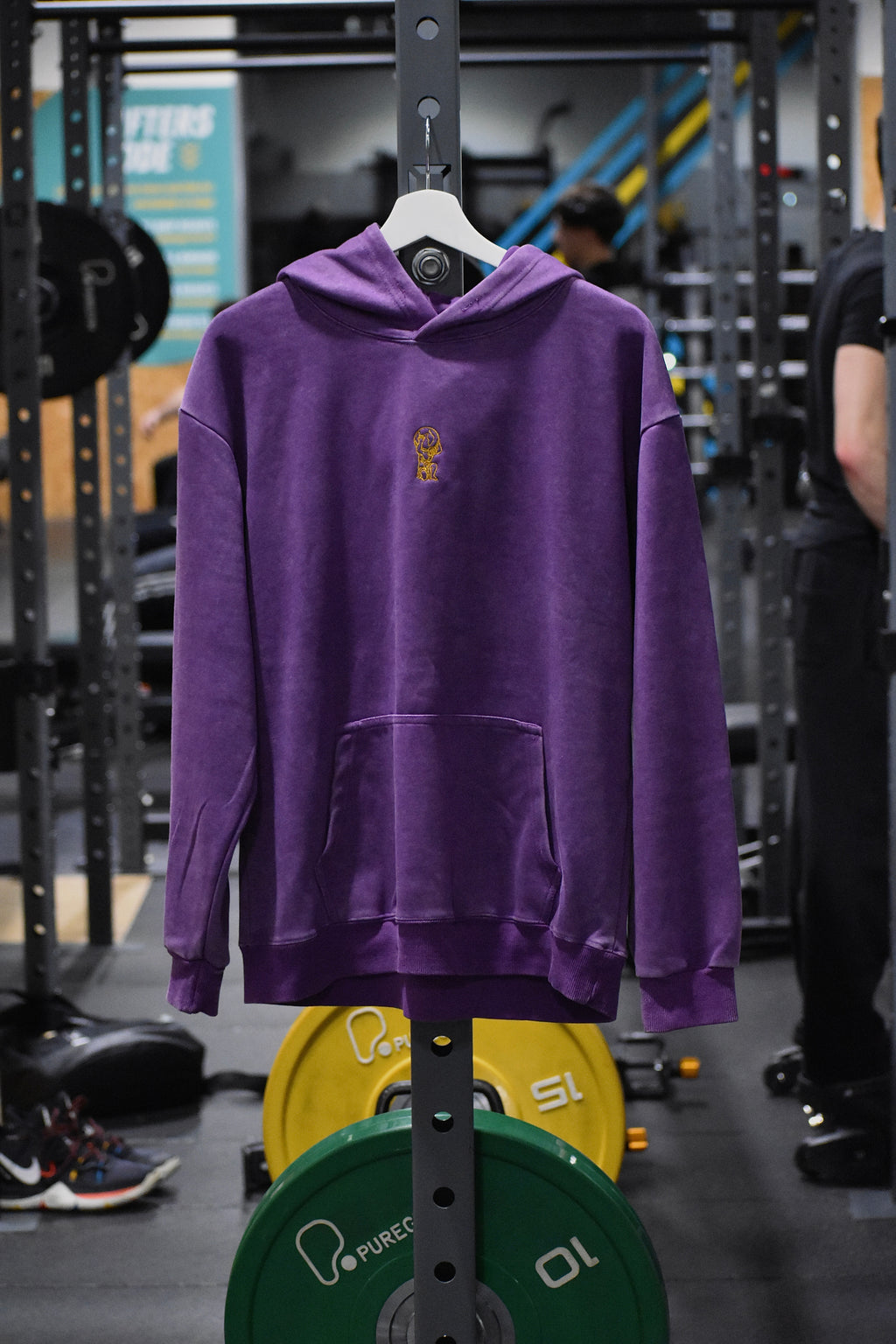 Black/Lilac/Green Oversized Hoodie with Embroidered Logo