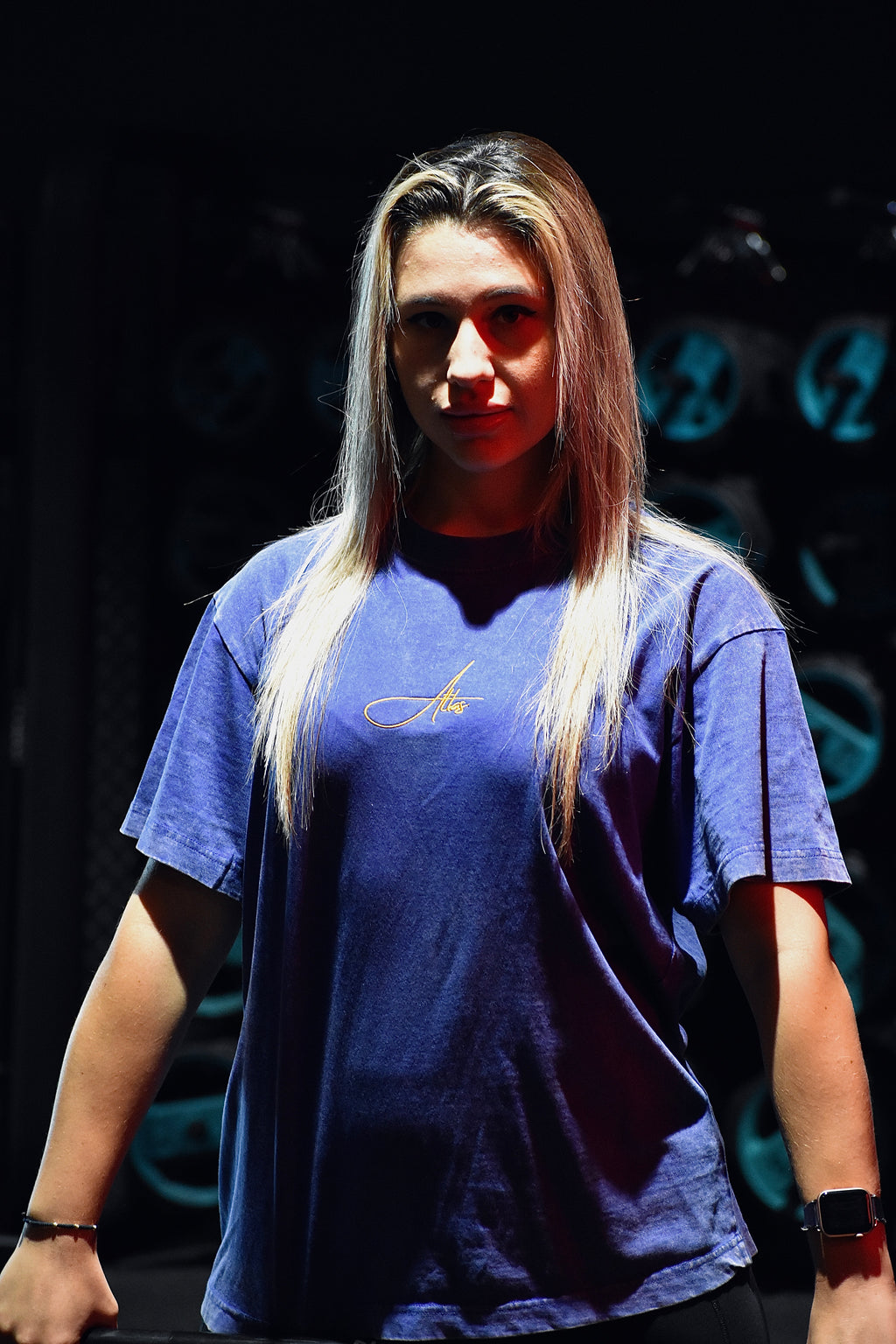 Pink/Blue Oversized T Shirt with Embroidered Script