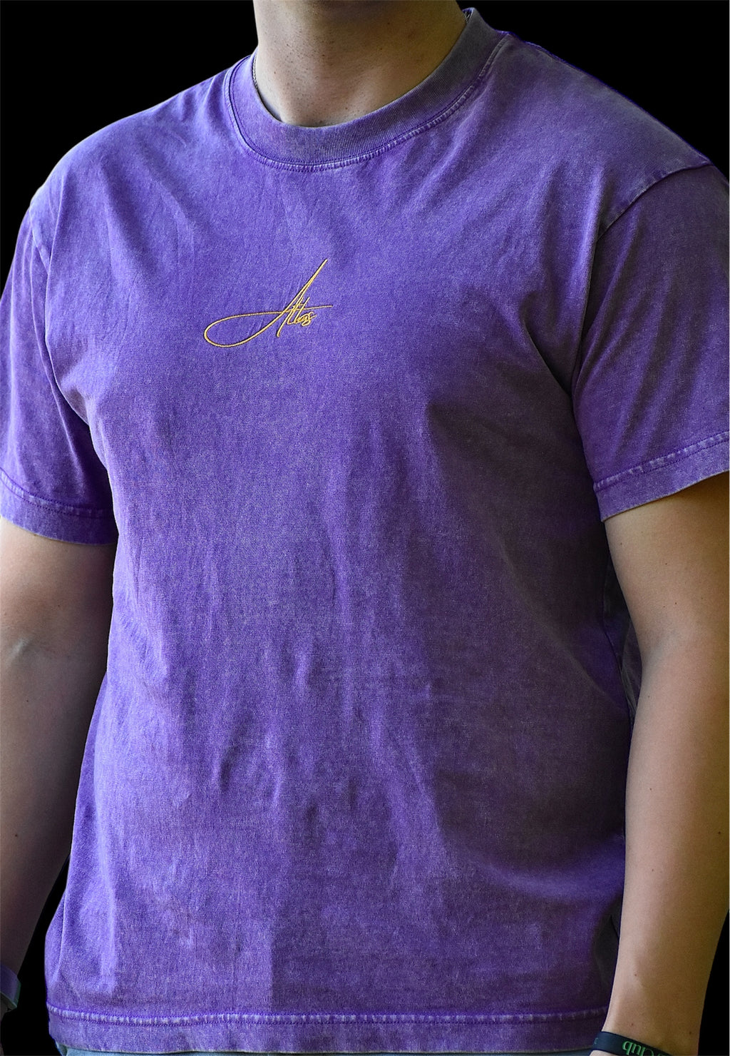 Green/Lilac/Brown Oversized T Shirt with Embroidered Script